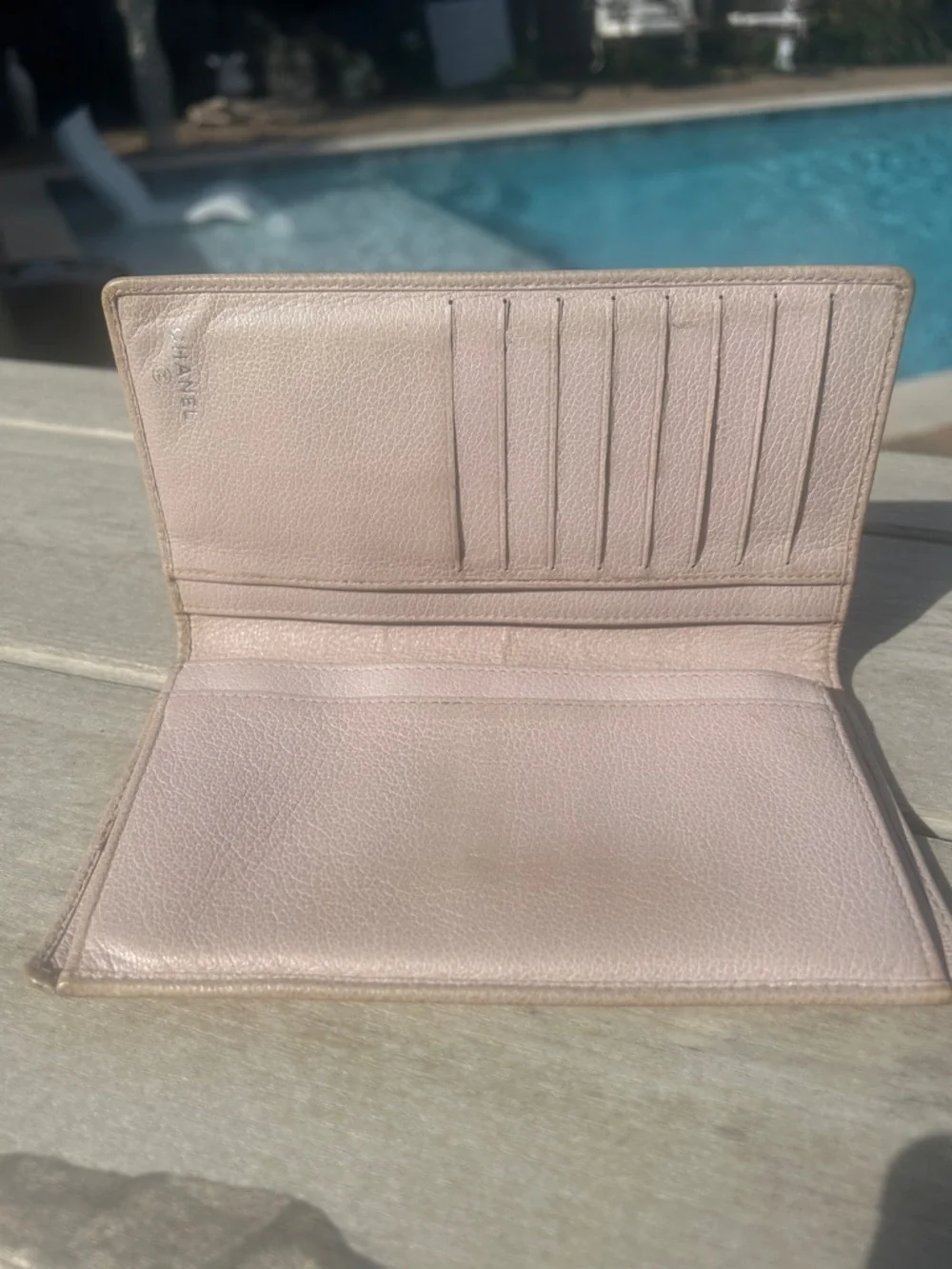 Chanel Authentic Camellia Long Flap Wallet